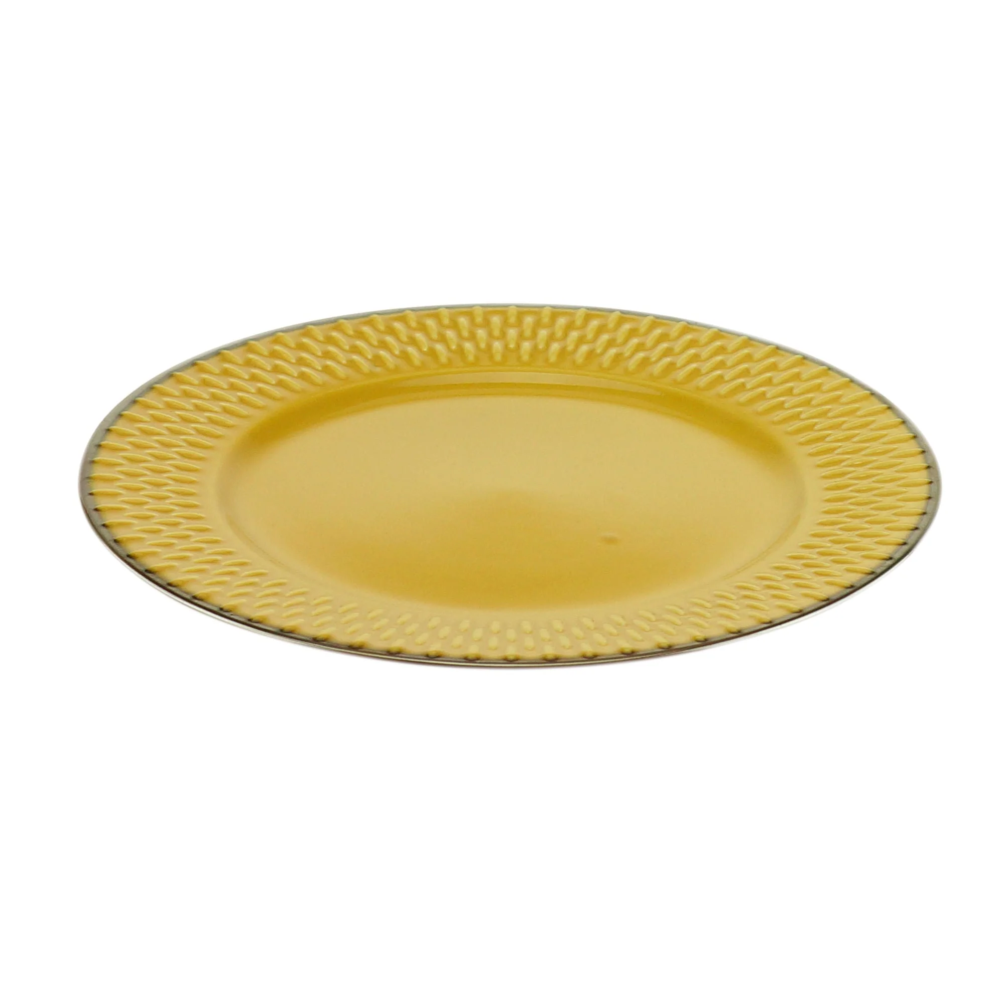 Prato Sobremesa Porcelana Amarelo Drops Detalhe Metalizado 20cm - Image 3