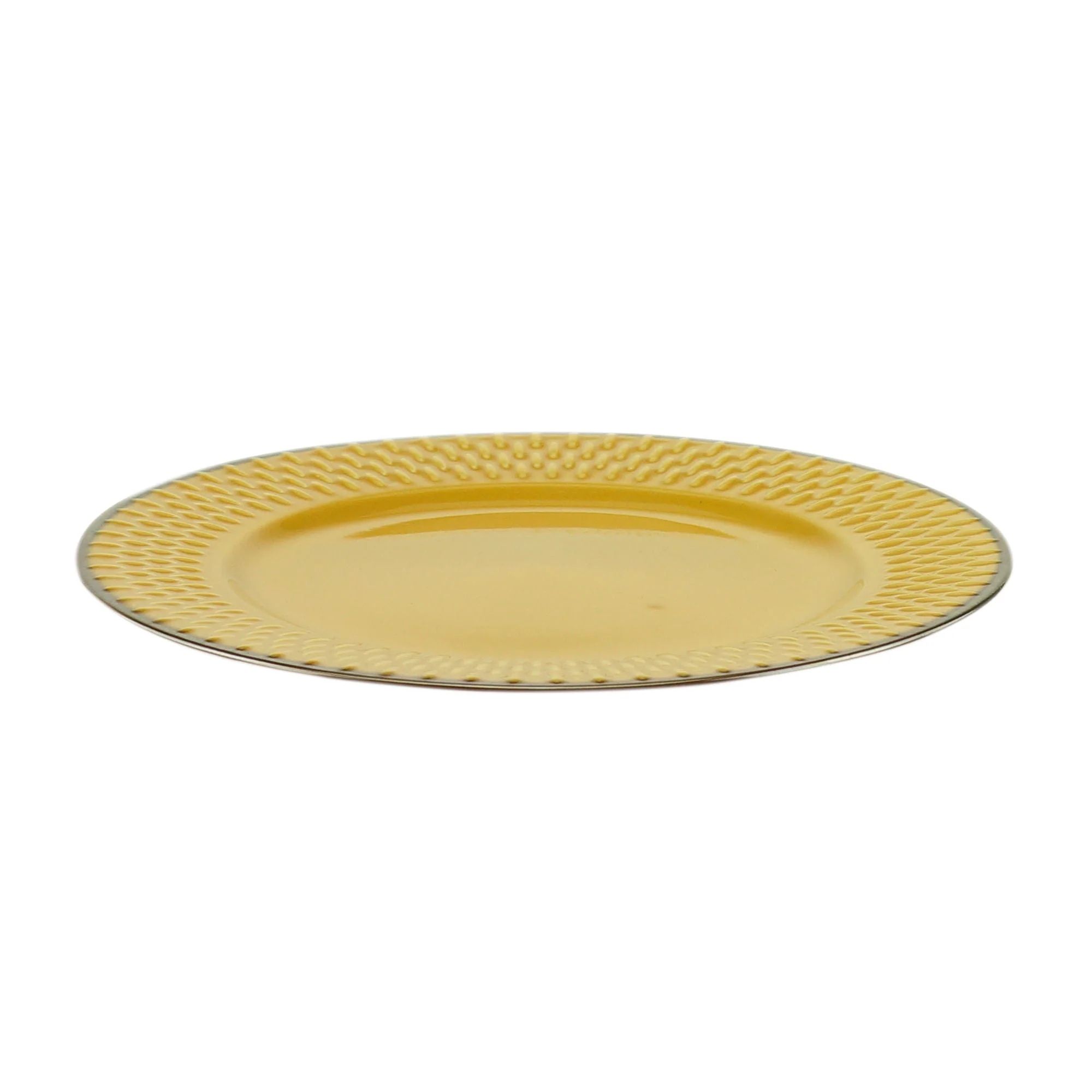 Prato Sobremesa Porcelana Amarelo Drops Detalhe Metalizado 20cm - Image 4