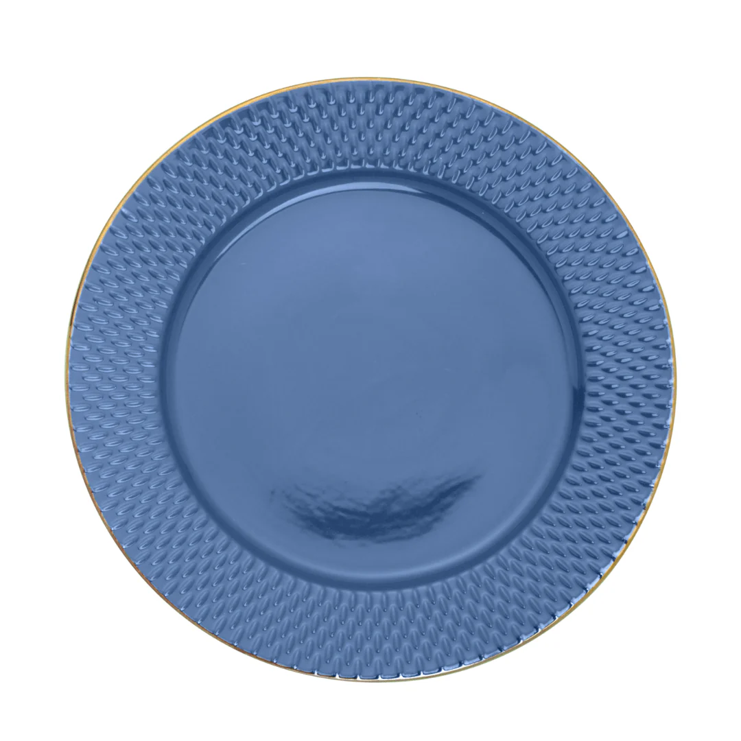 Prato Sobremesa Porcelana Drops Azul 20cm