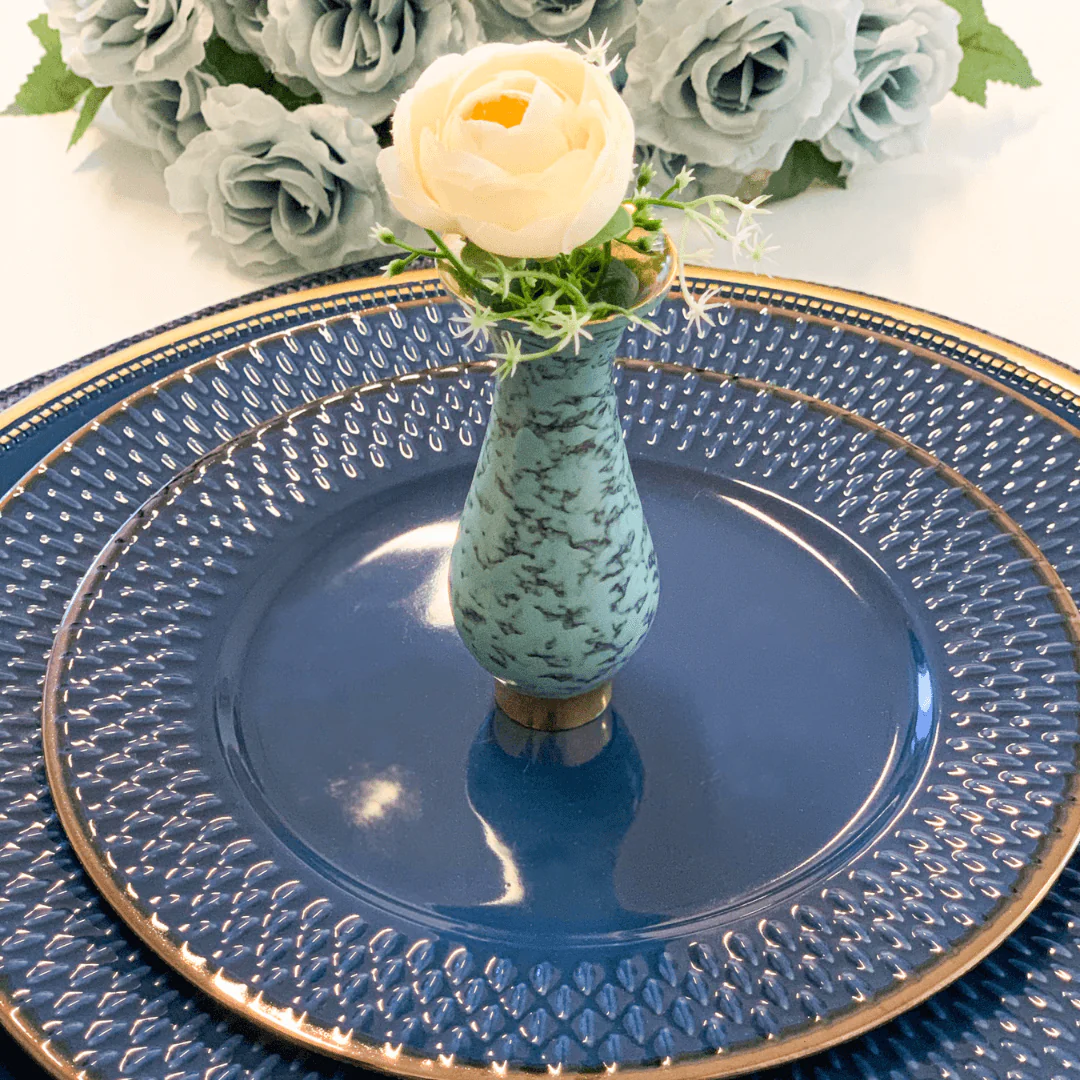 Prato Sobremesa Porcelana Drops Azul 20cm - Image 4