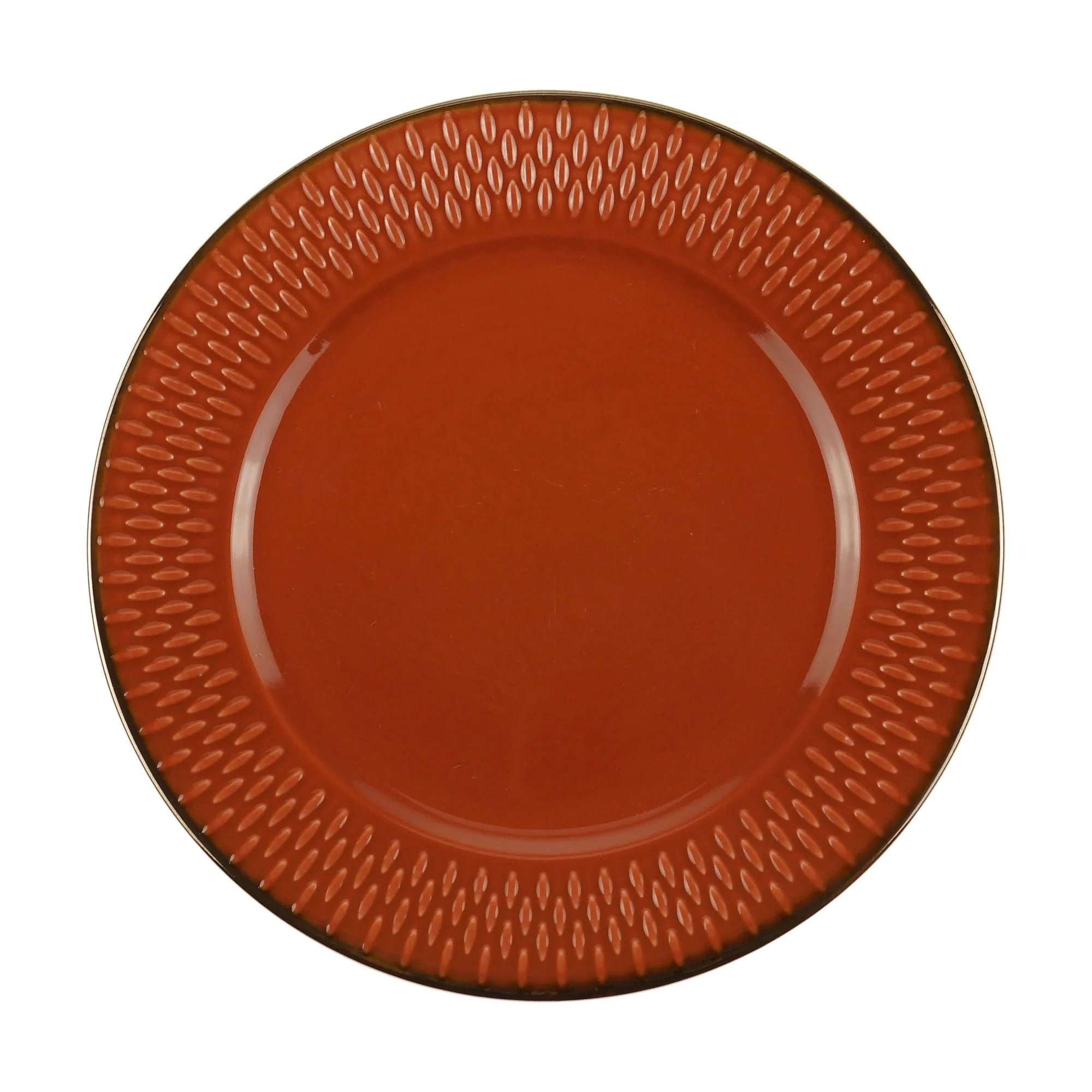 Prato Sobremesa Porcelana Drops Laranja com Detalhe Metalizado - 20cm