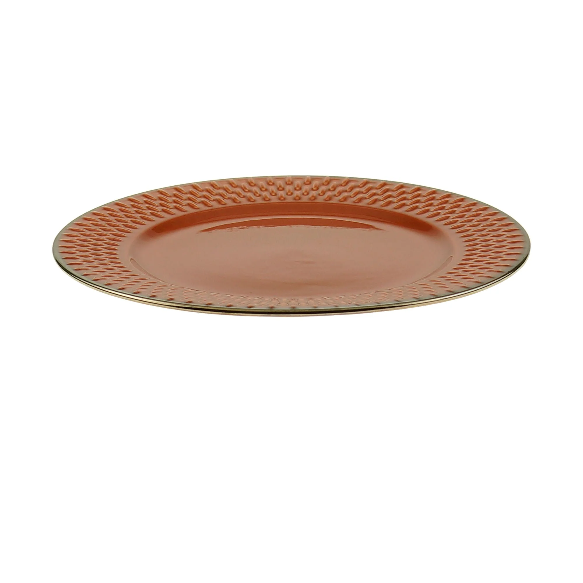 Prato Sobremesa Porcelana Drops Laranja com Detalhe Metalizado - 20cm - Image 5