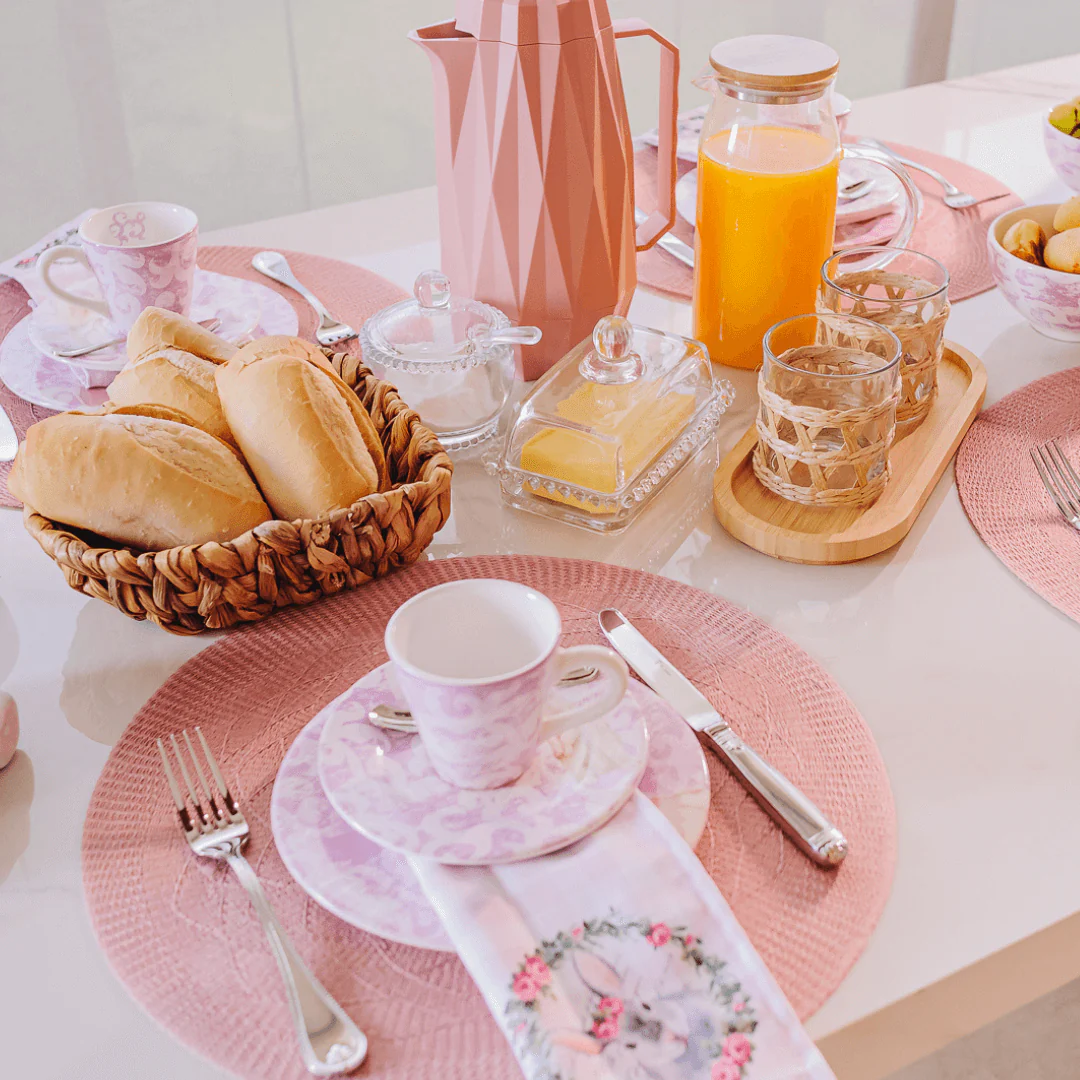 Prato Sobremesa Sweet Easter Pascoa Branco e Roxo - Image 3