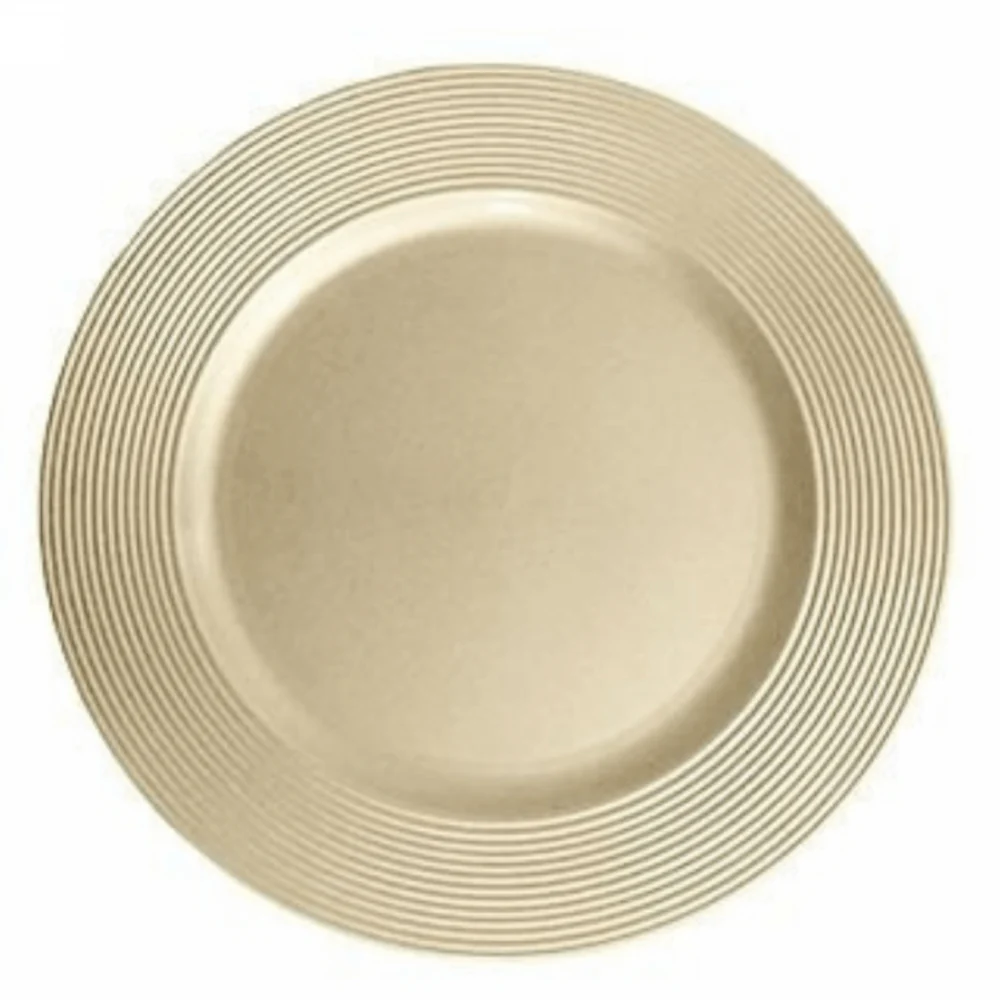 Prato Sousplat Dourado Plissado - 33 cm