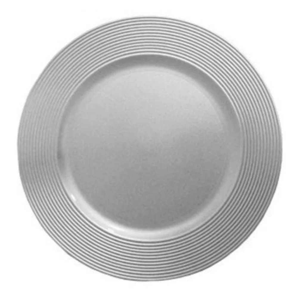 Prato Sousplat Prata Cromado Plissado - 33 cm