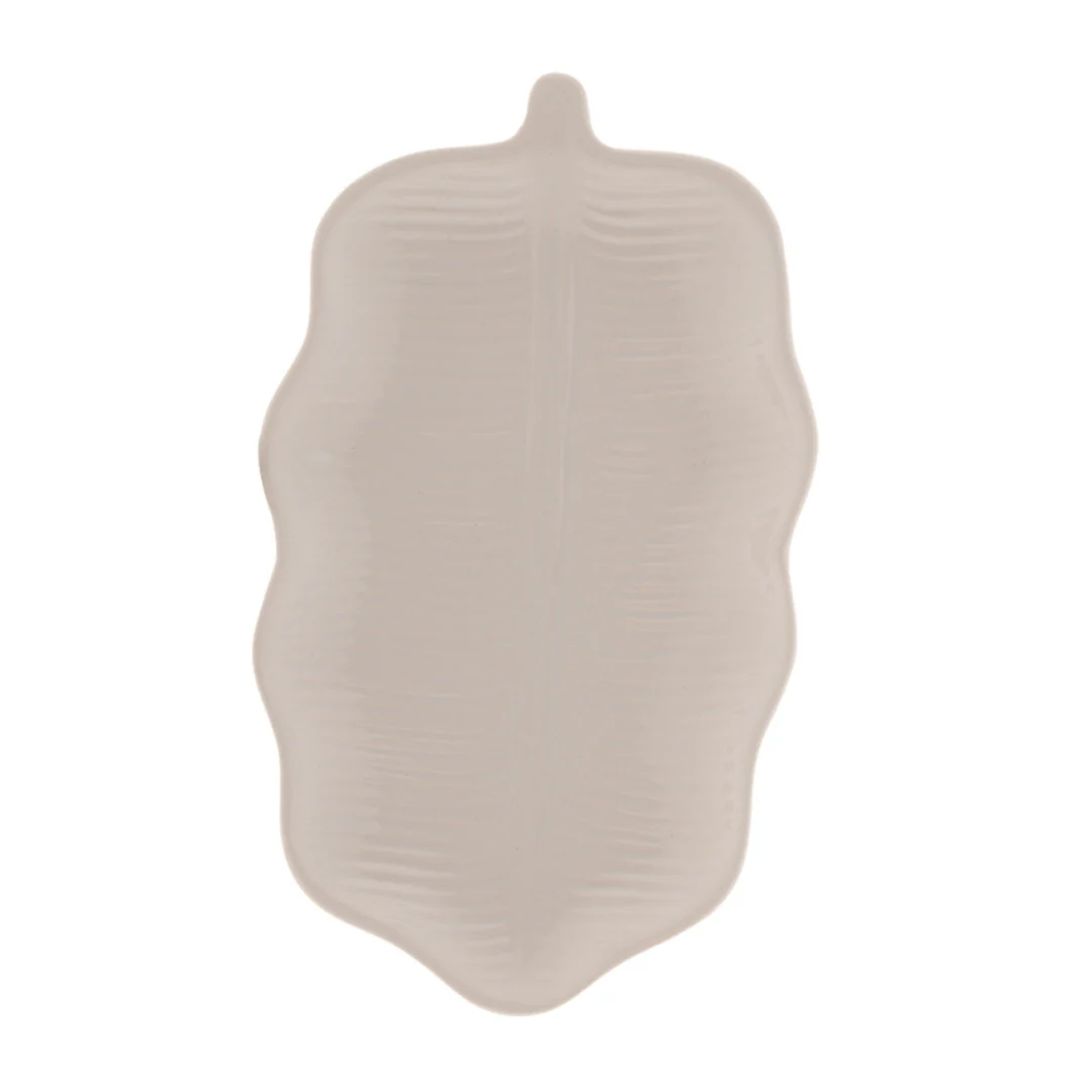 Travessa de Cerâmica Folha de Banana Leaf Branco - 20 cm - Image 2