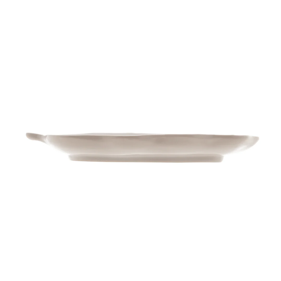 Travessa de Cerâmica Folha de Banana Leaf Branco - 20 cm - Image 3