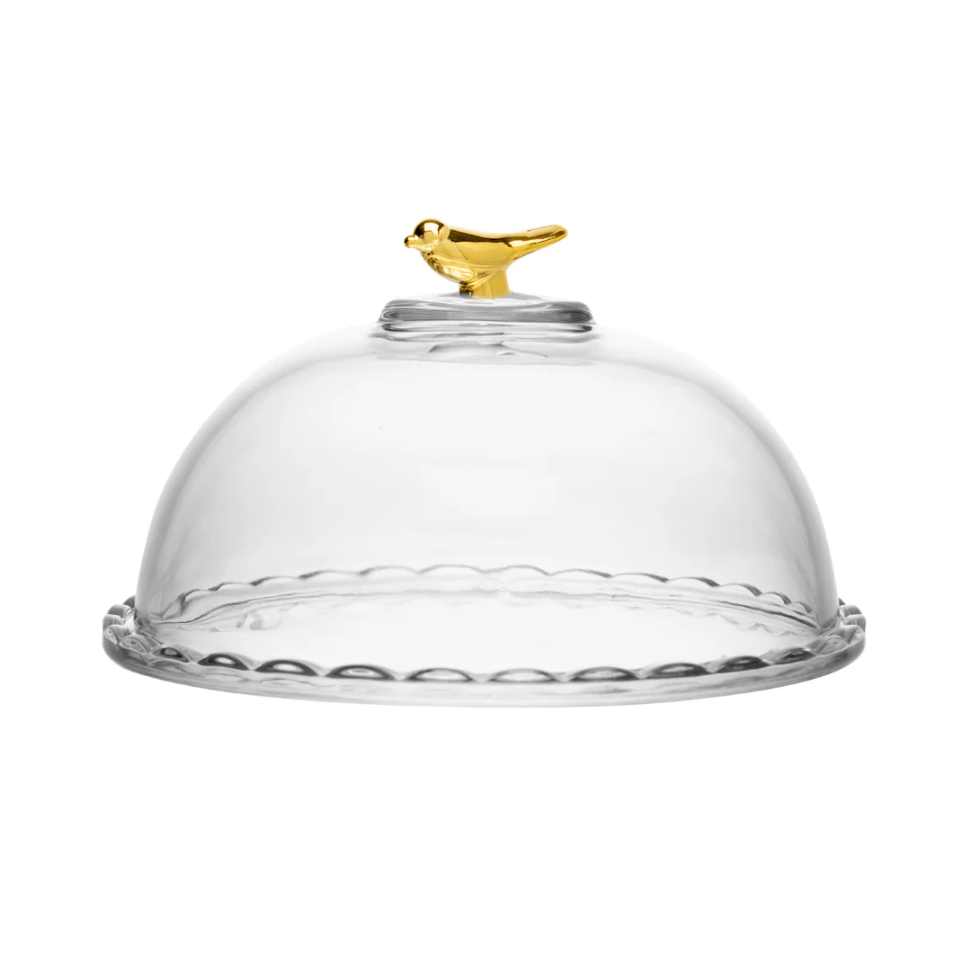 Queijeira com Tampa de Cristal Golden Bird 20cm - Image 8