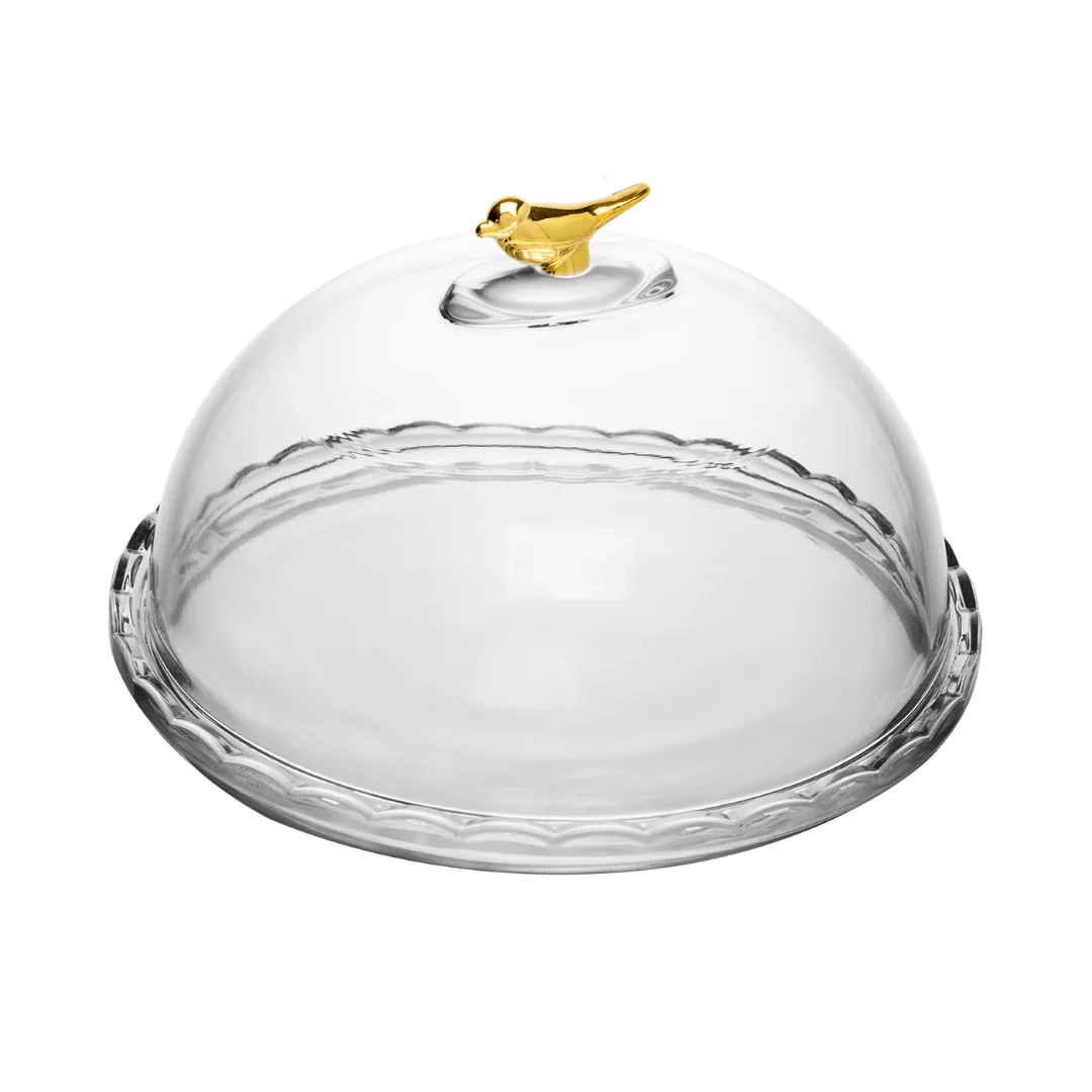 Queijeira com Tampa de Cristal Golden Bird 20cm - Image 9