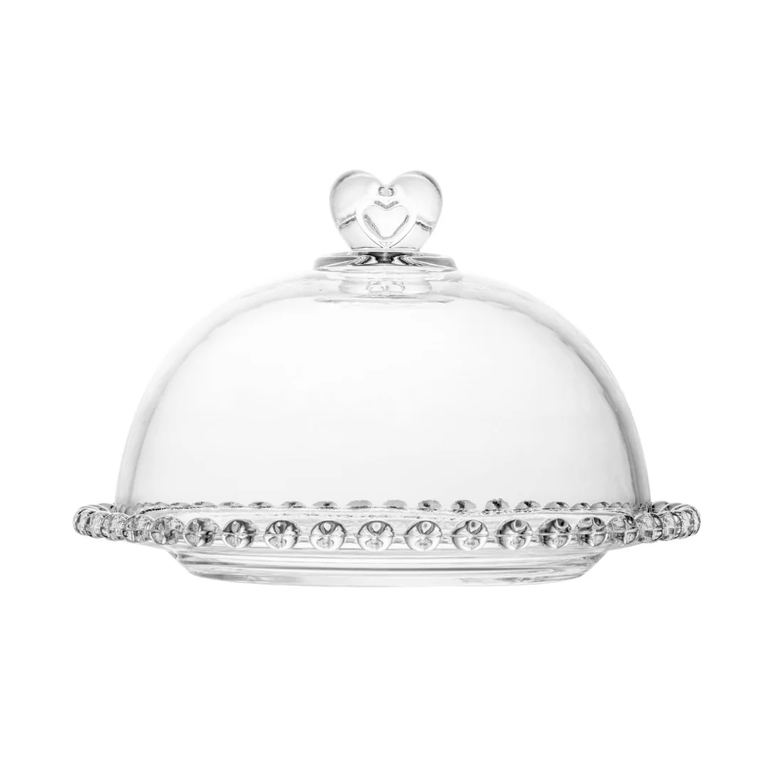 Queijeira de Cristal de Chumbo Tampa Coração 19,5 cm - Image 8