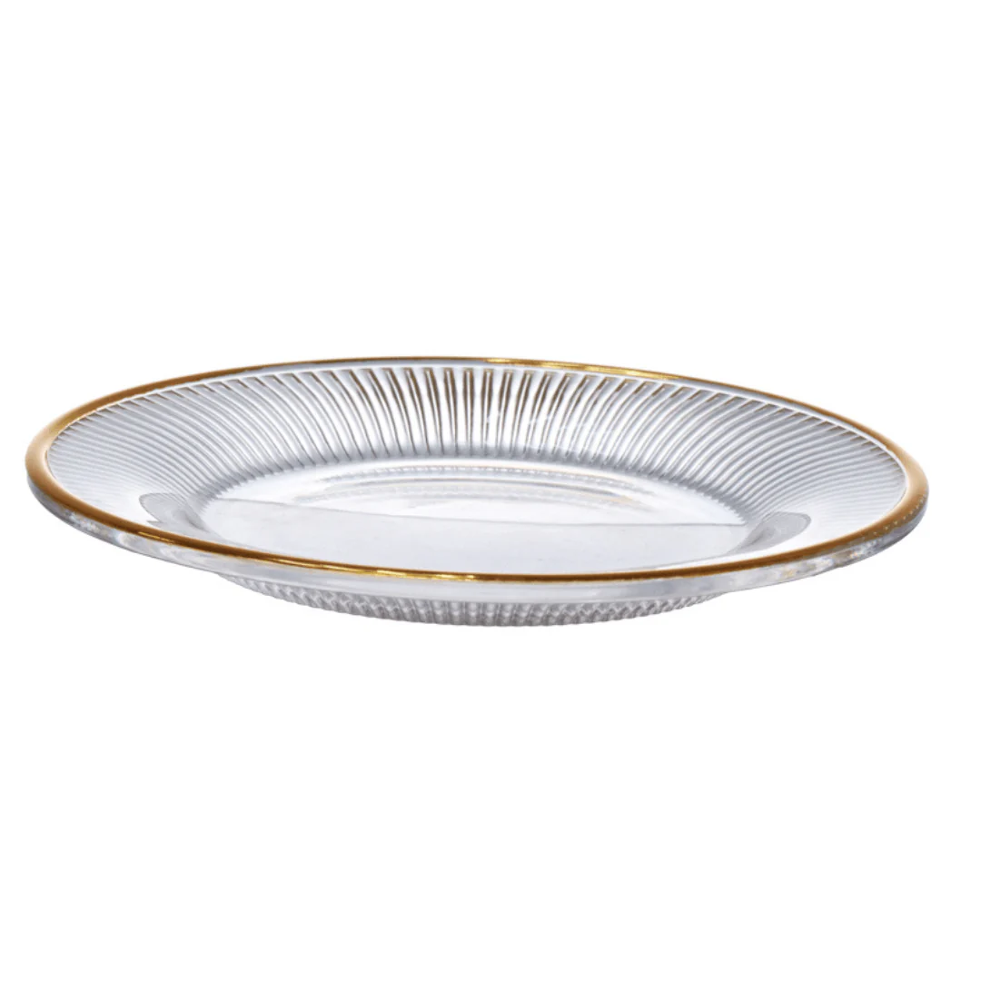 Queijeira de Vidro com Borda Dourada Garffiato 20cm - Image 4