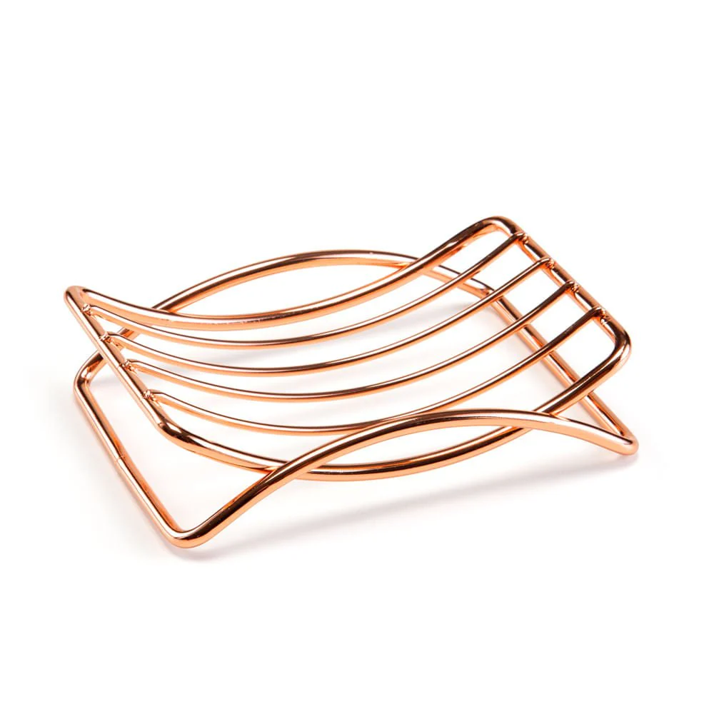 Saboneteira em Aço Bancada Banheiro Lavabo Rose Gold - Image 2