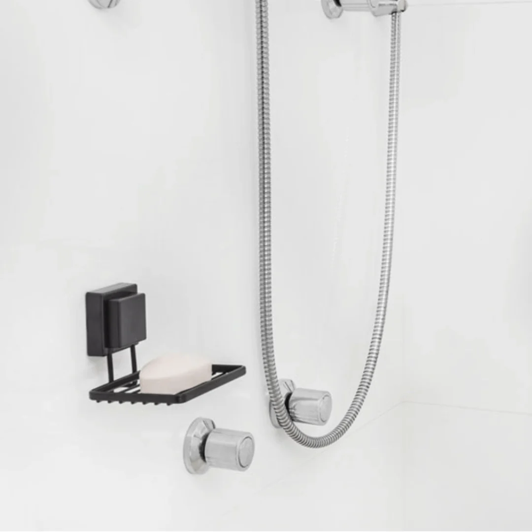 Saboneteira de Parede com Ventosa 12 cm Preto Fosco Fácil Instalação - Image 3