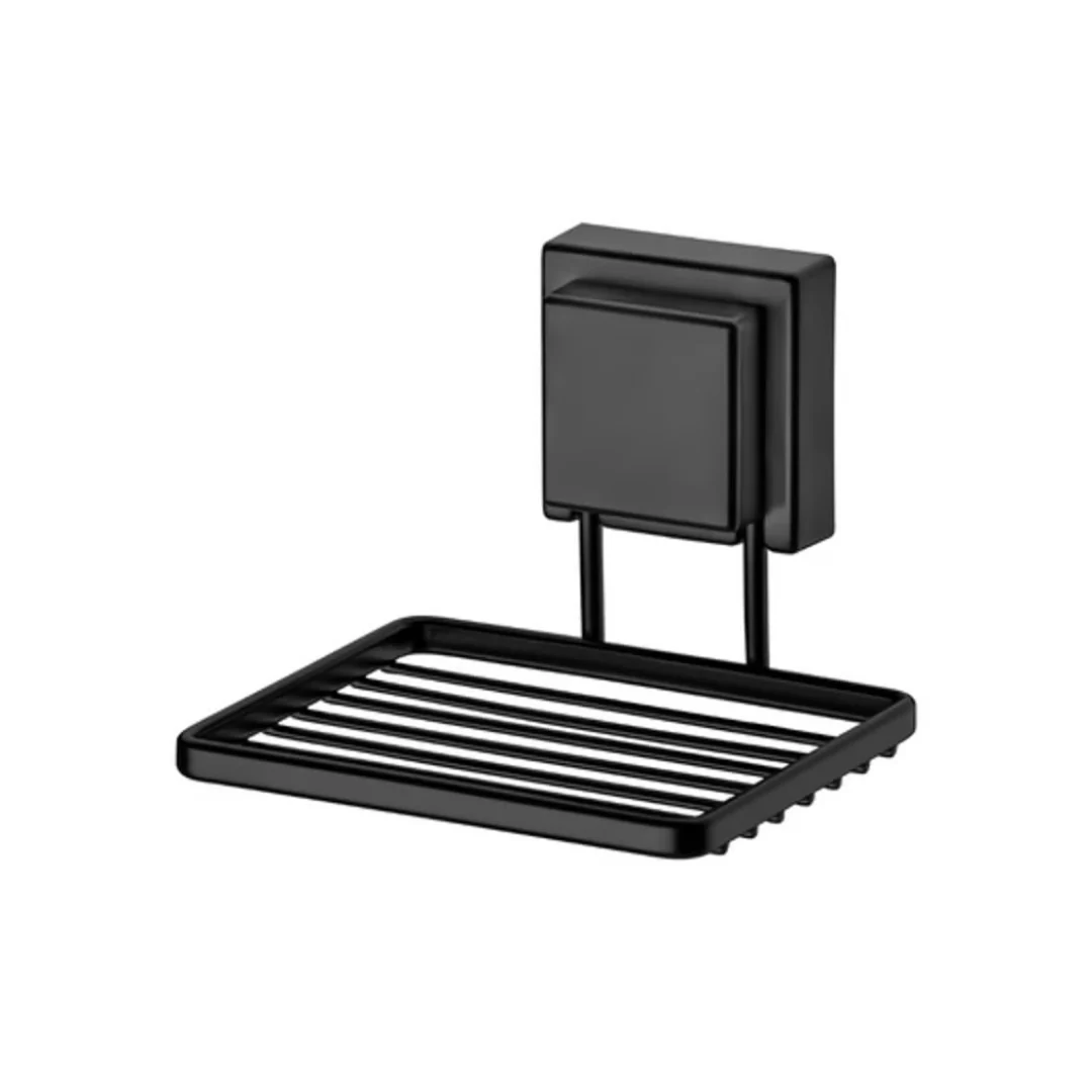 Saboneteira de Parede com Ventosa 12 cm Preto Fosco Fácil Instalação - Image 6
