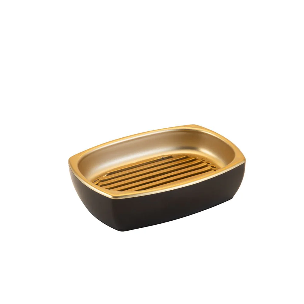 Saboneteira Preto Com Dourado Fosco - Image 2