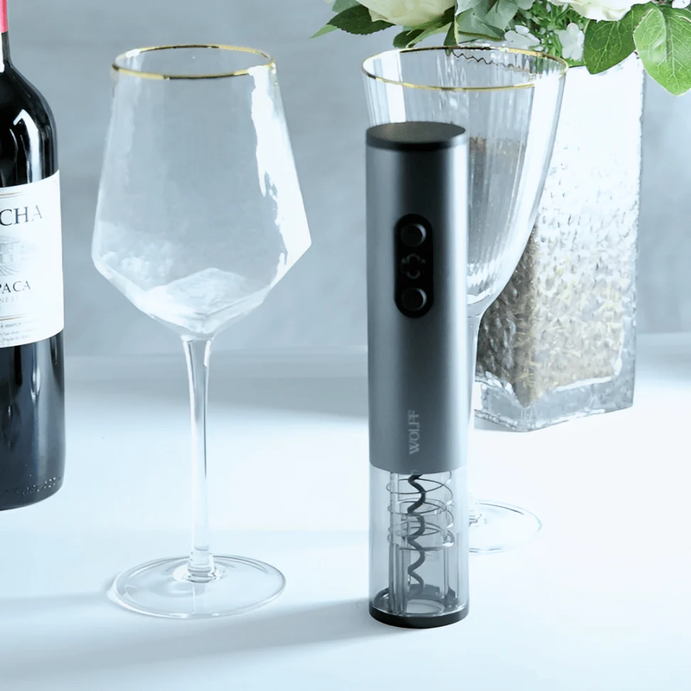 Saca Rolhas Elétrico Aço Inox com Entrada USB
