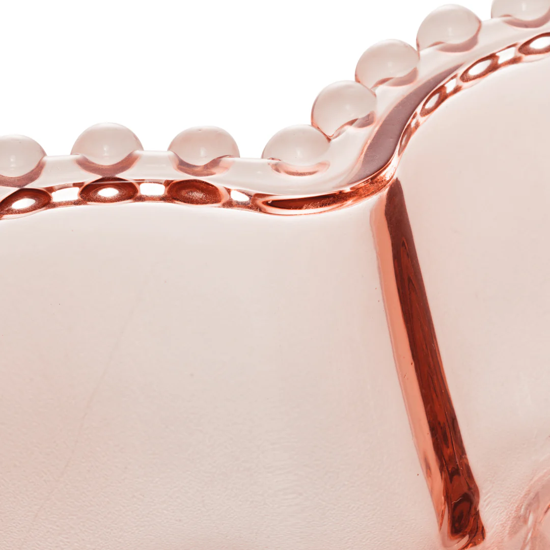 Saladeira de Cristal Coração Pearl Bolinha Rosa - 21 cm - Image 3