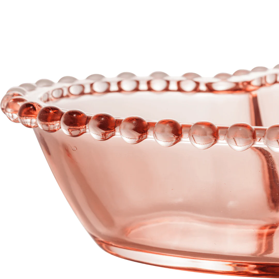 Saladeira de Cristal Coração Pearl Bolinha Rosa - 21 cm - Image 4
