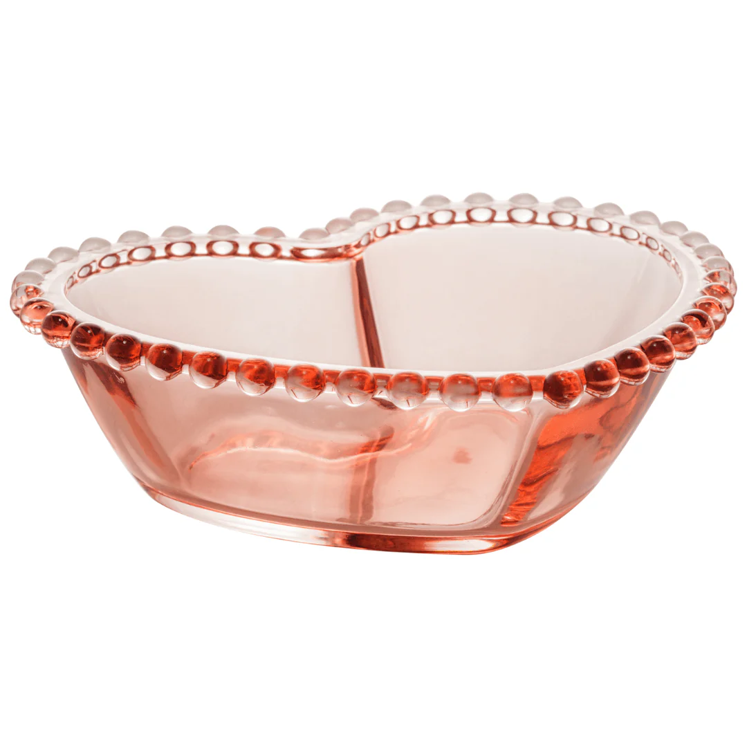 Saladeira de Cristal Coração Pearl Bolinha Rosa - 21 cm - Image 5