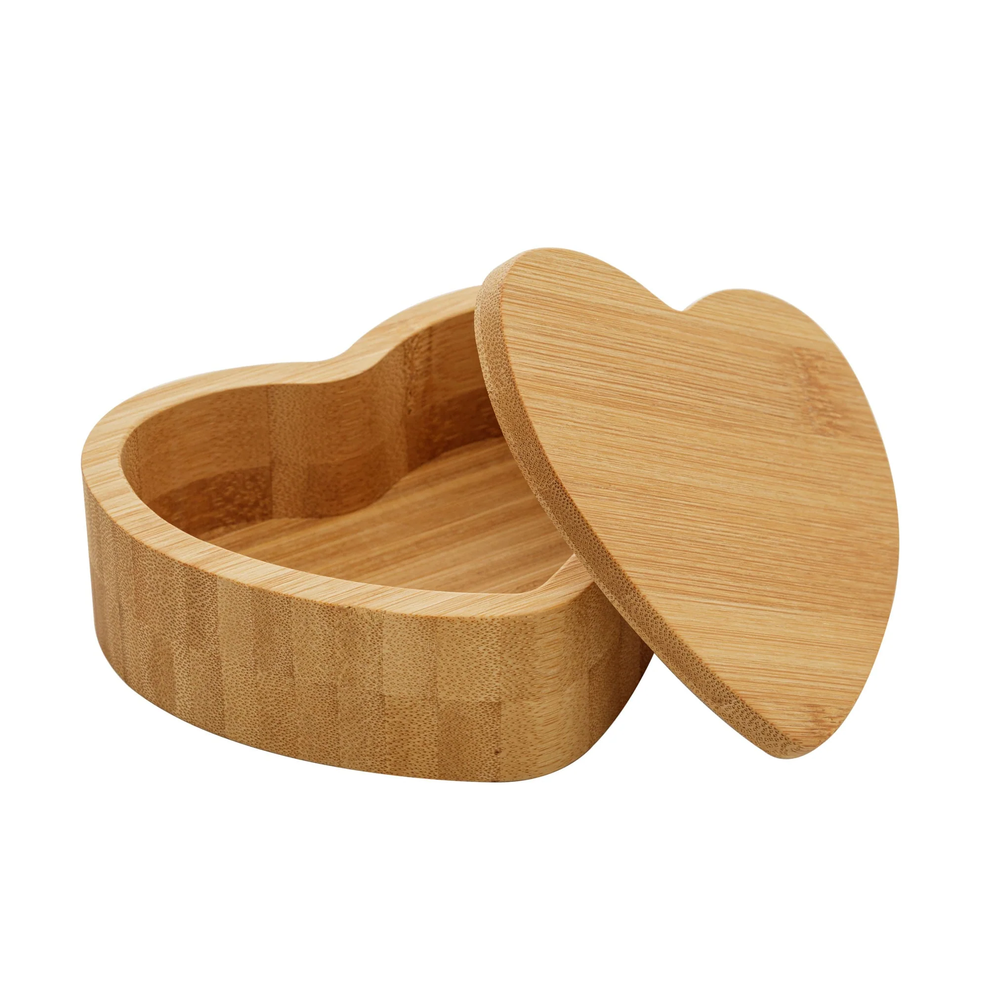 Saleiro Coração com Tampa em Bambu 12cm