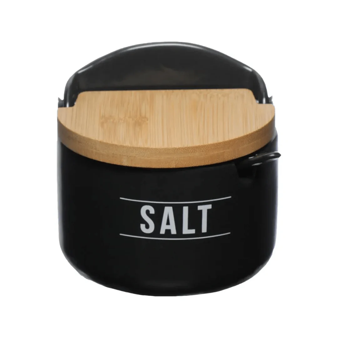 Saleiro de Porcelana com Colher Manhattan Preto 290ml - Image 4