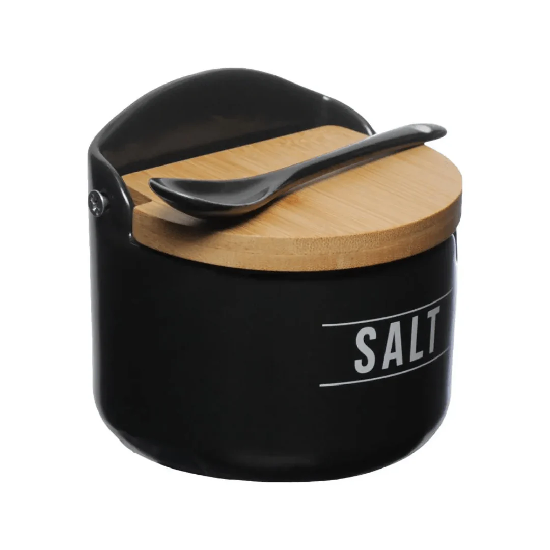 Saleiro de Porcelana com Colher Manhattan Preto 290ml - Image 5