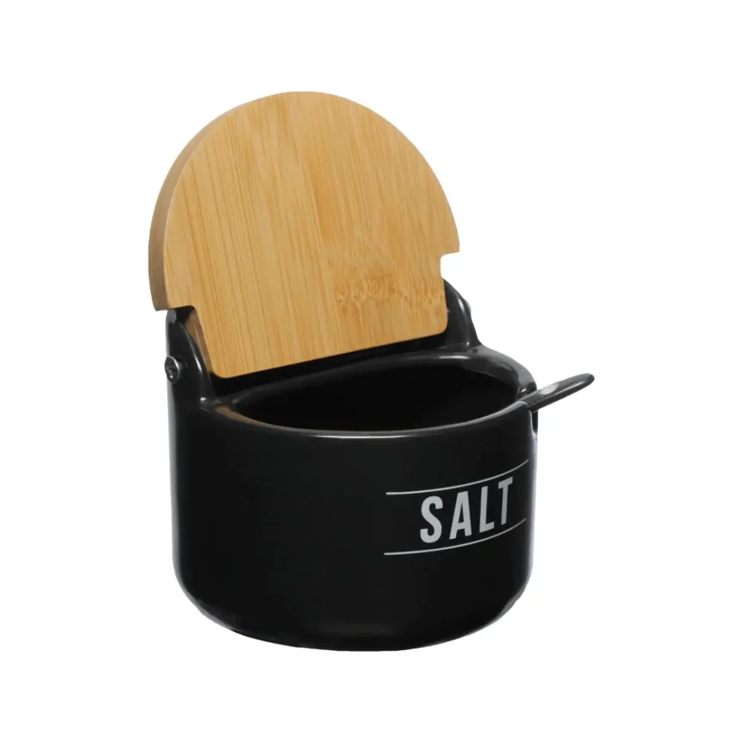 Saleiro de Porcelana com Colher Manhattan Preto 290ml - Image 6