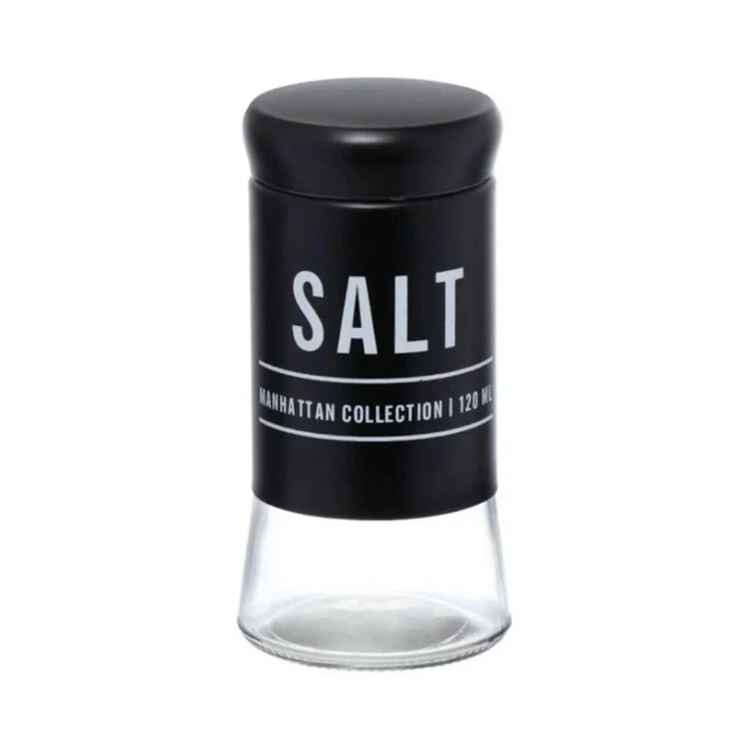 Saleiro de Vidro Manhattan Preto 120ml