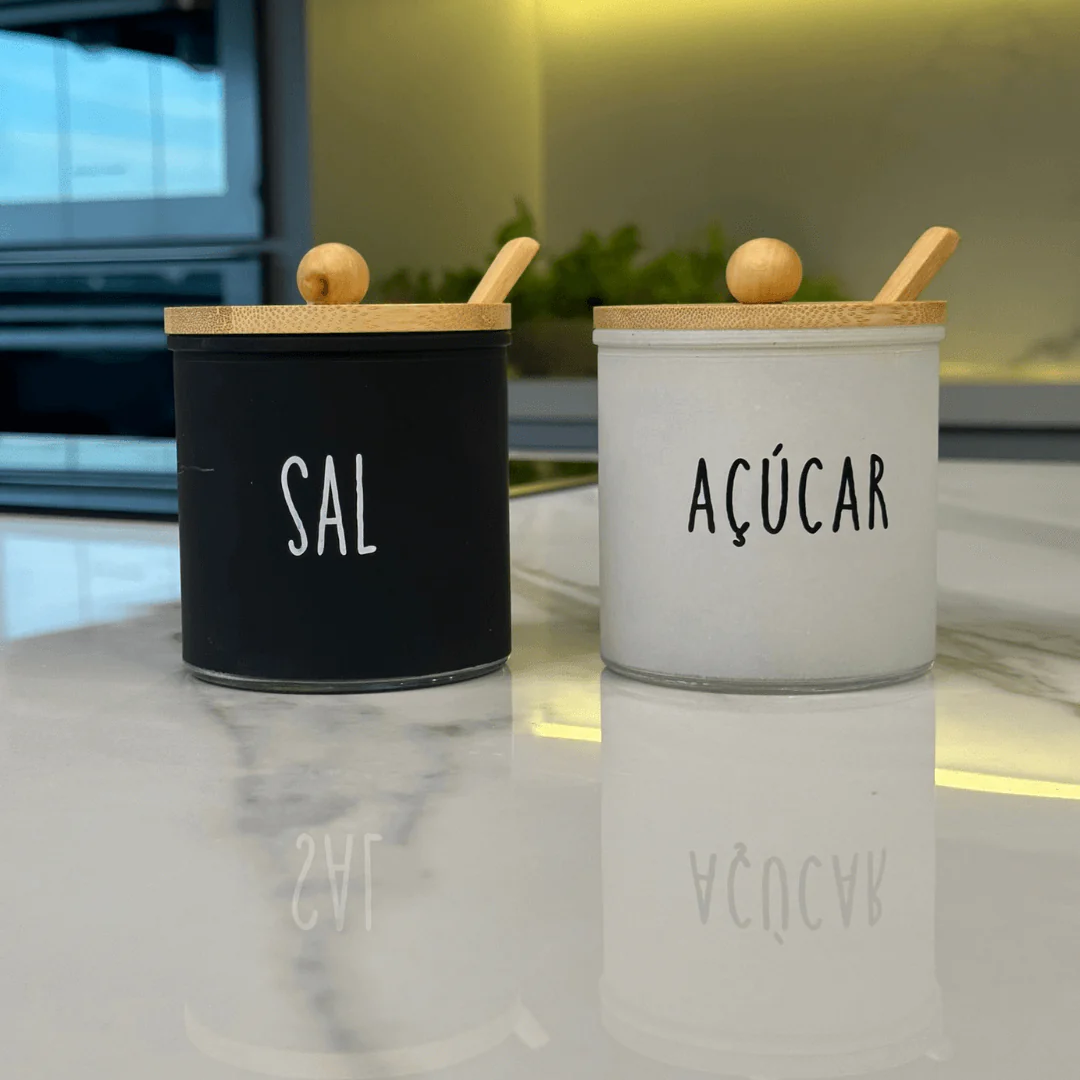 Açucareiro de Vidro Doha com Colher e Tampa de Bambu 300ml - Image 3