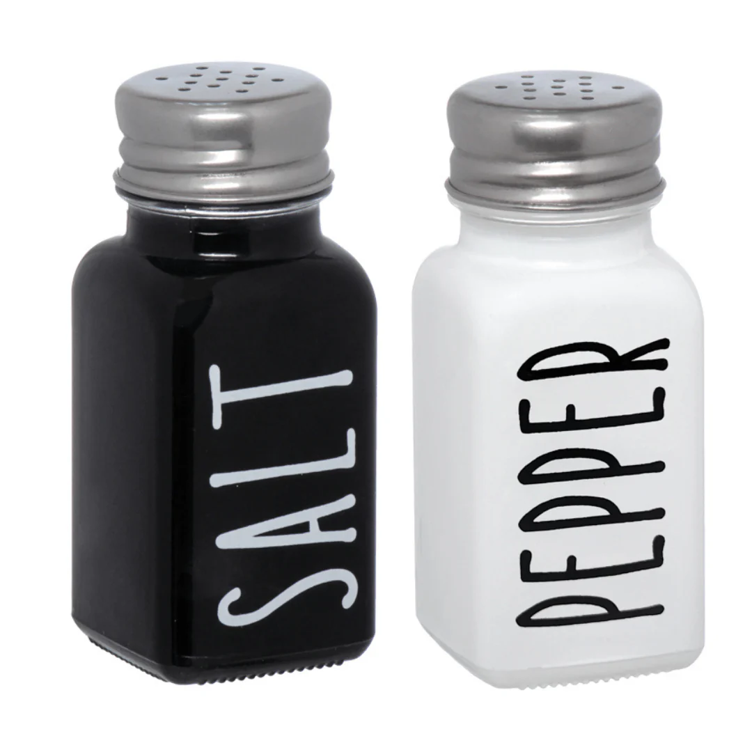 Saleiro e Pimenteiro de Vidro Manhattan Preto e Branco 80Ml 2 Peças - Image 5