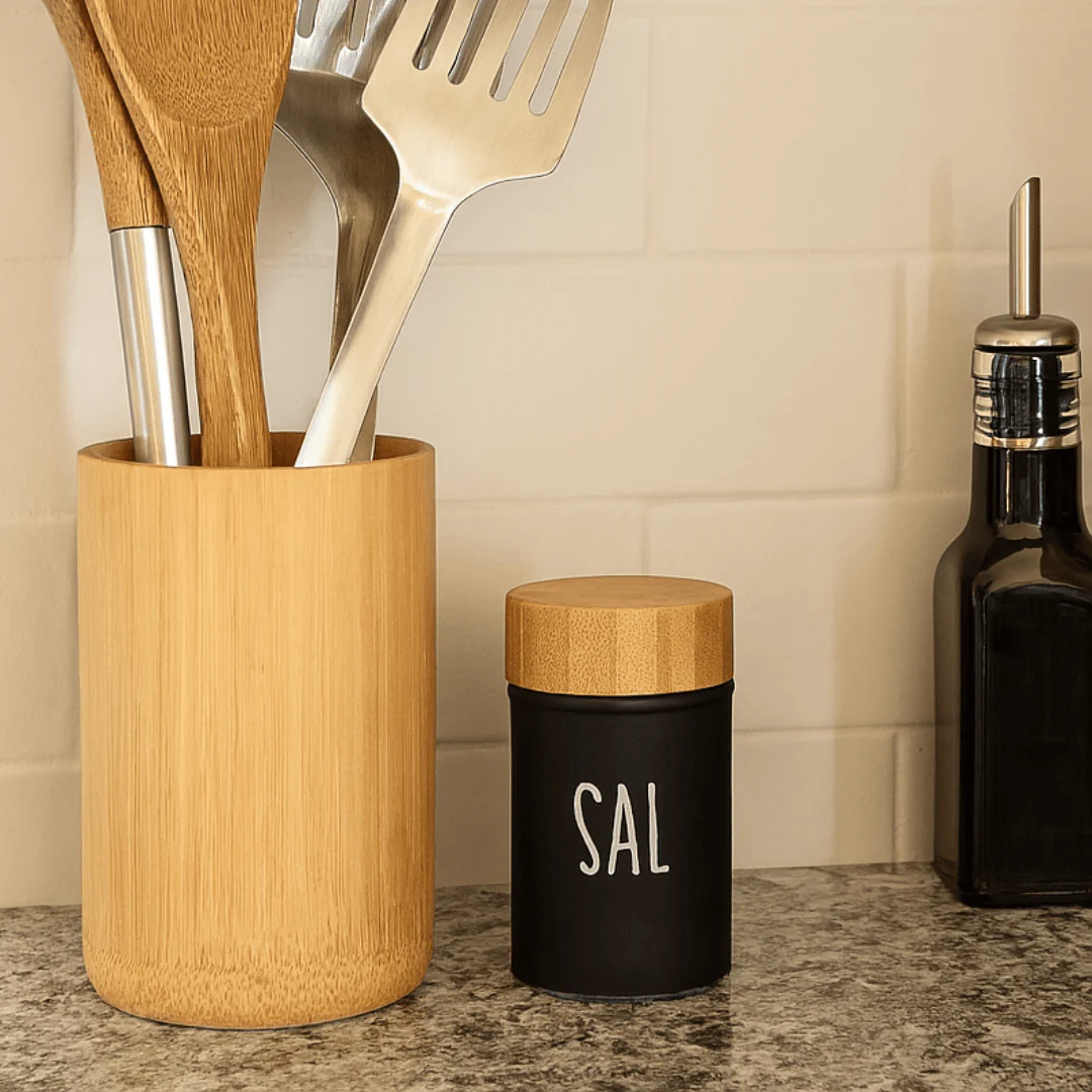 Saleiro Preto Doha com Tampa de Bambu 90ml - Image 2