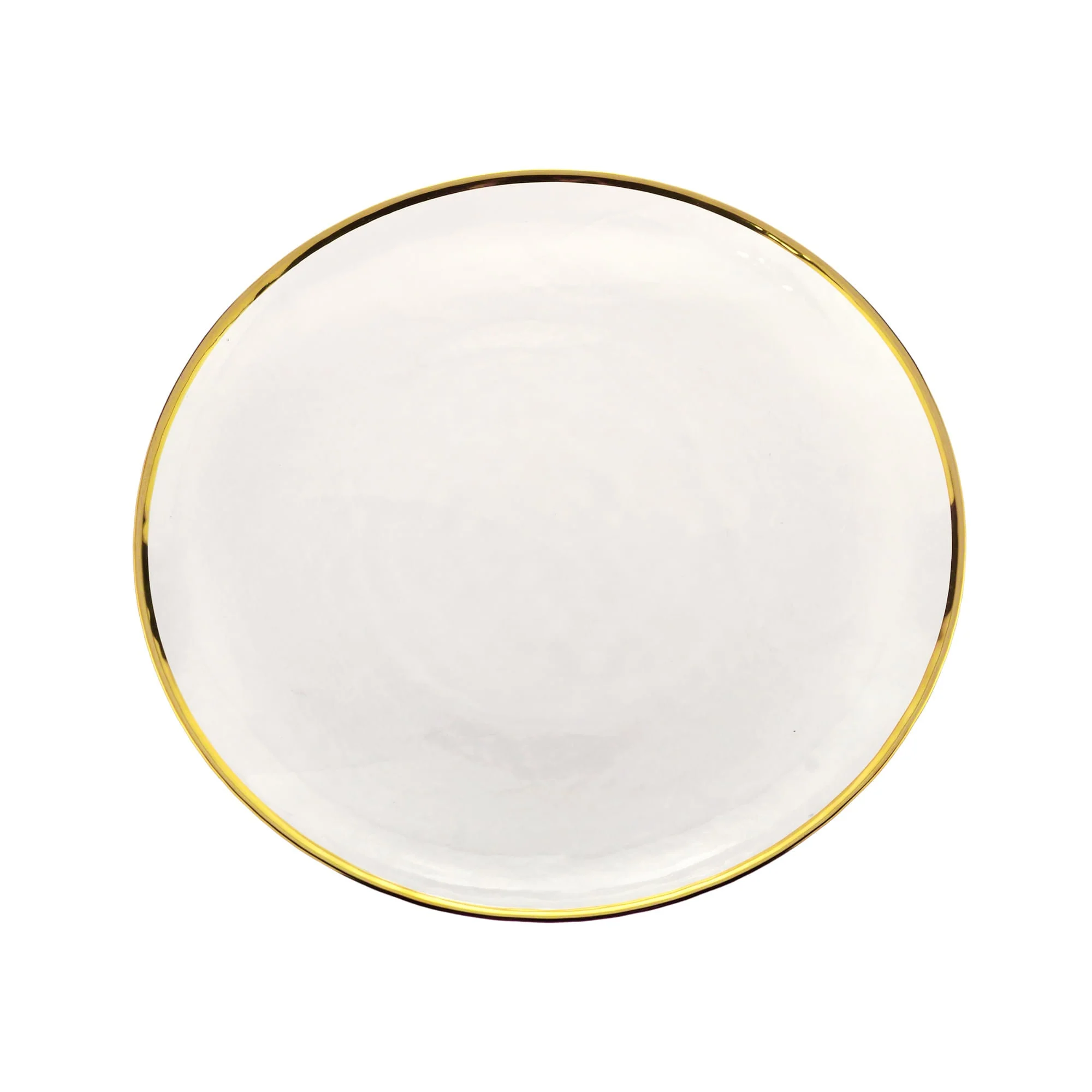 Sousplat Agate em Cristal de Chumbo com Borda Dourada