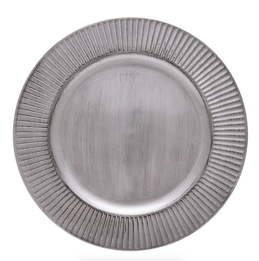 Sousplat Galles Radial Silver Antique Prata 33cm - Image 3