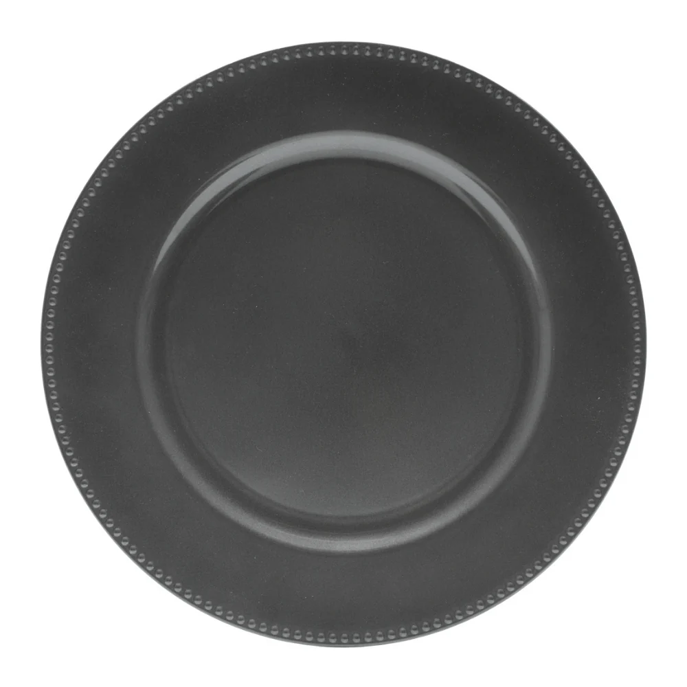 Sousplat Prato de Mesa Shine Cinza Redondo - 33cm