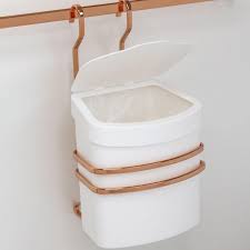 Suporte com Lixeira 2,5 Litros Branca e Rose Gold Para Pendurar Barra - Image 2
