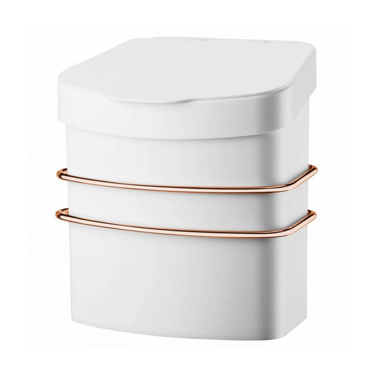 Suporte Com Lixeira De Fixação Ventosa Branca Rose Gold 2,5 Litros - Image 3