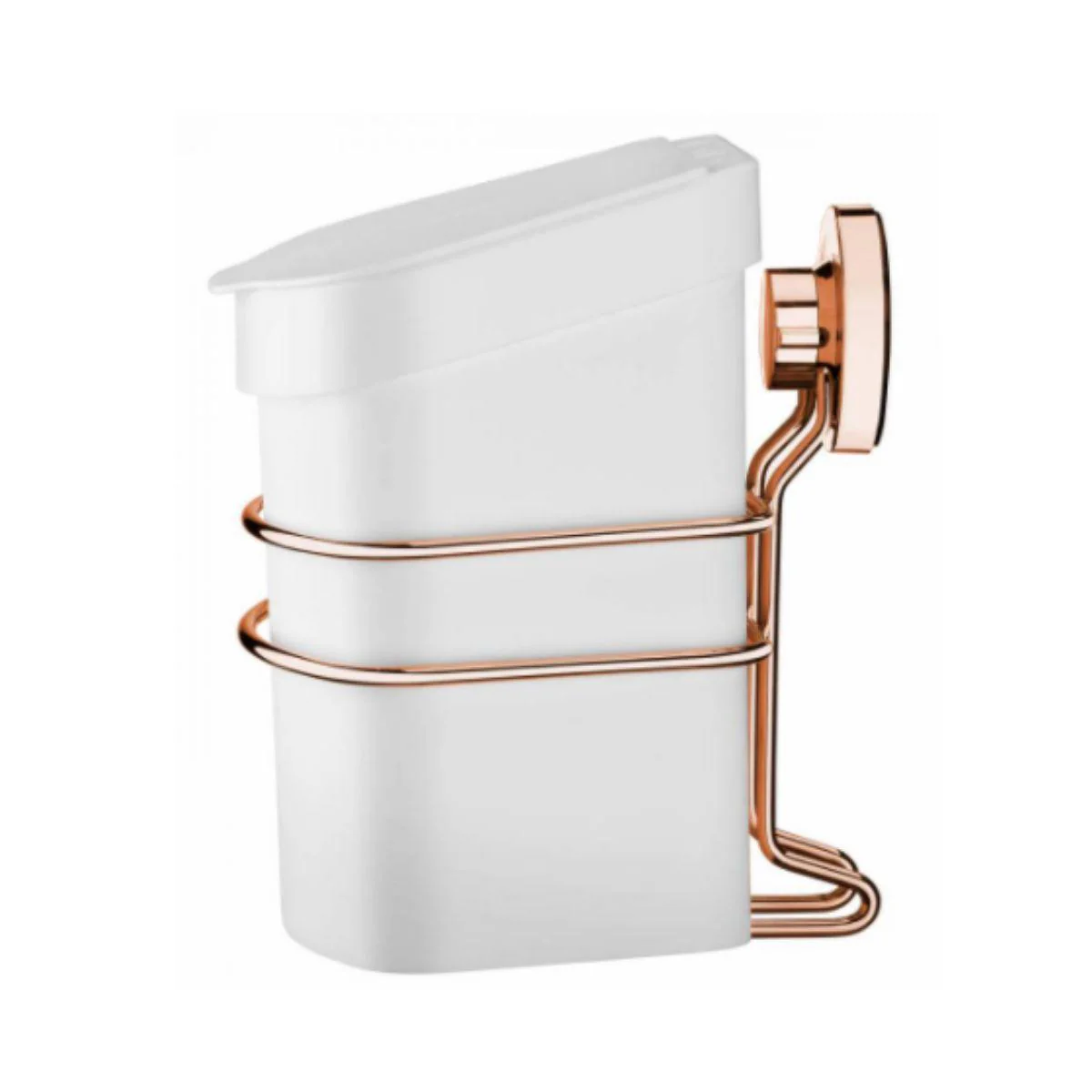Suporte Com Lixeira De Fixação Ventosa Branca Rose Gold 2,5 Litros - Image 5