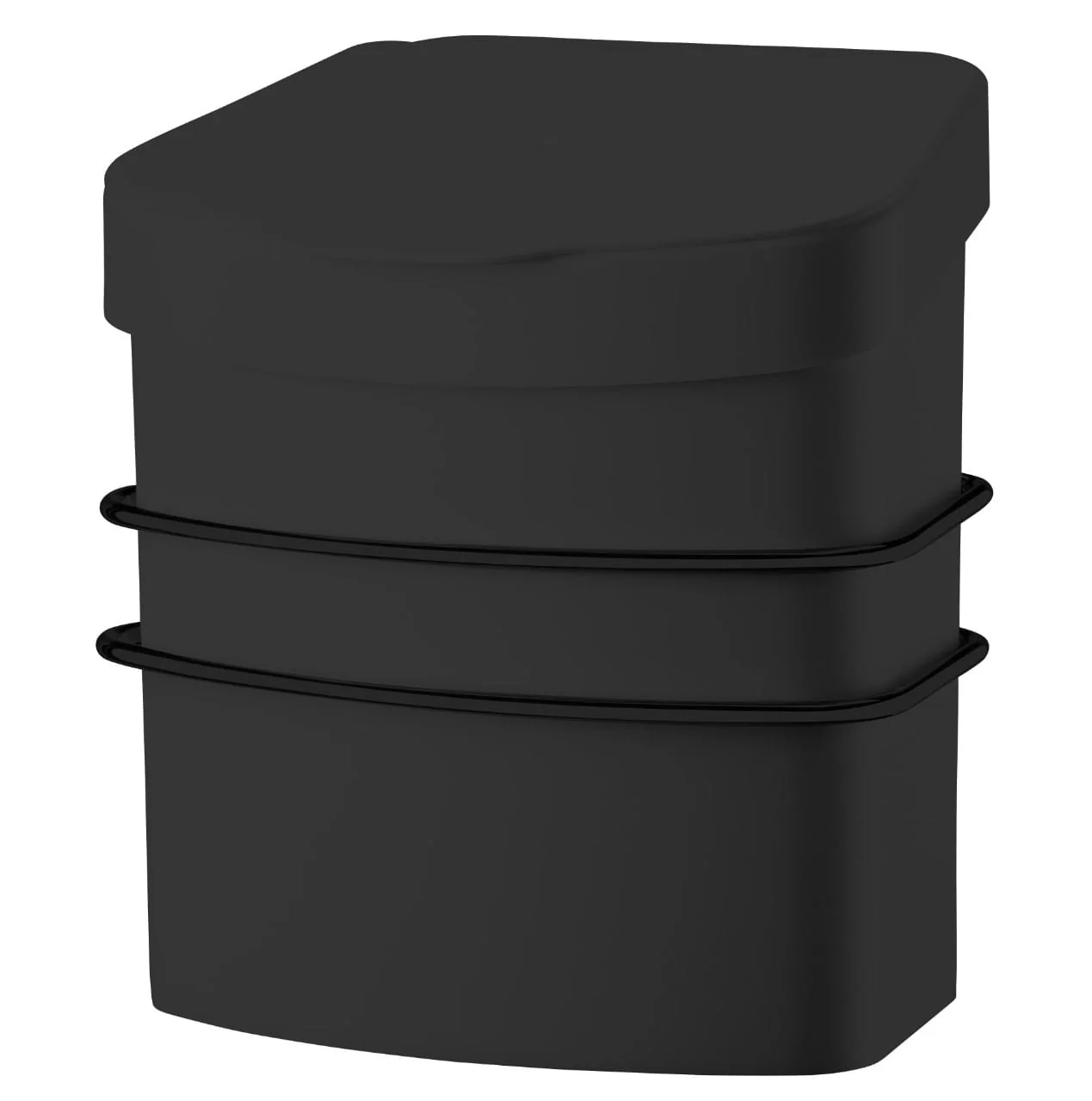 Suporte Com Lixeira De Fixacao Ventosa Preto Fosco 2,5 Litros - Image 4