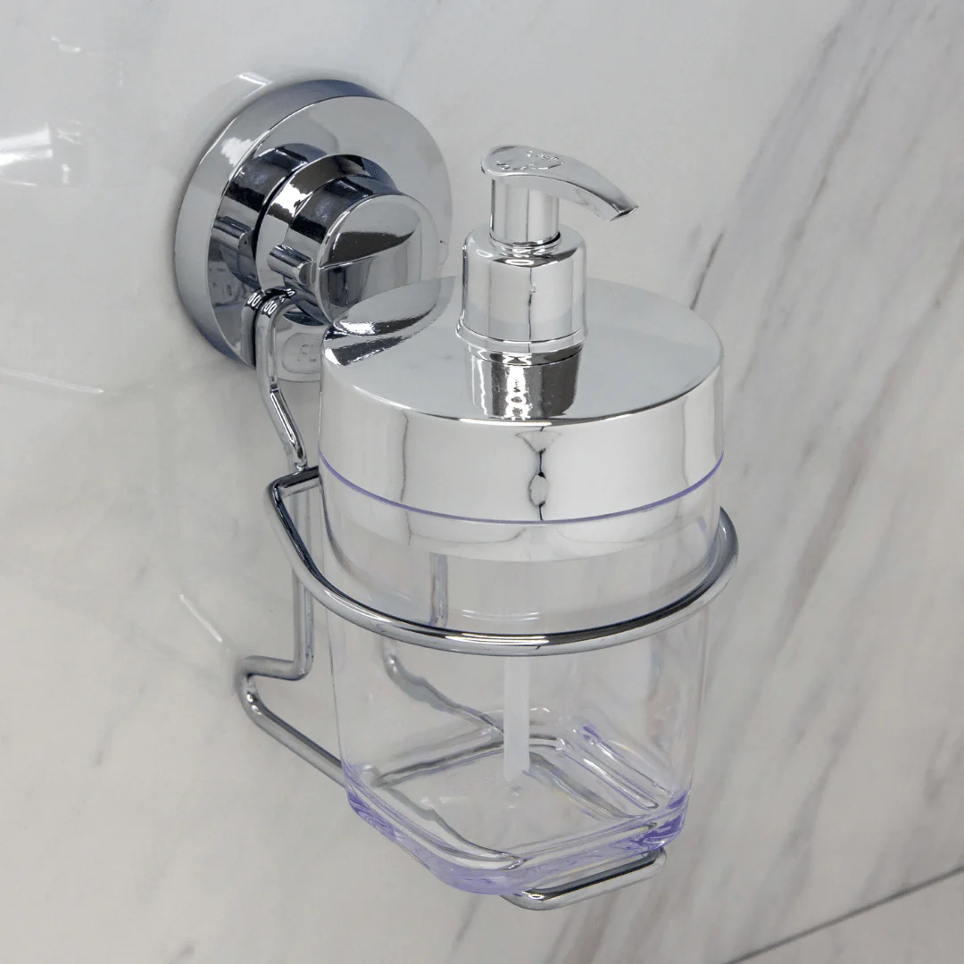Suporte com Porta Sabonete Liquido Ventosa Cromado - 400 Ml - Image 2