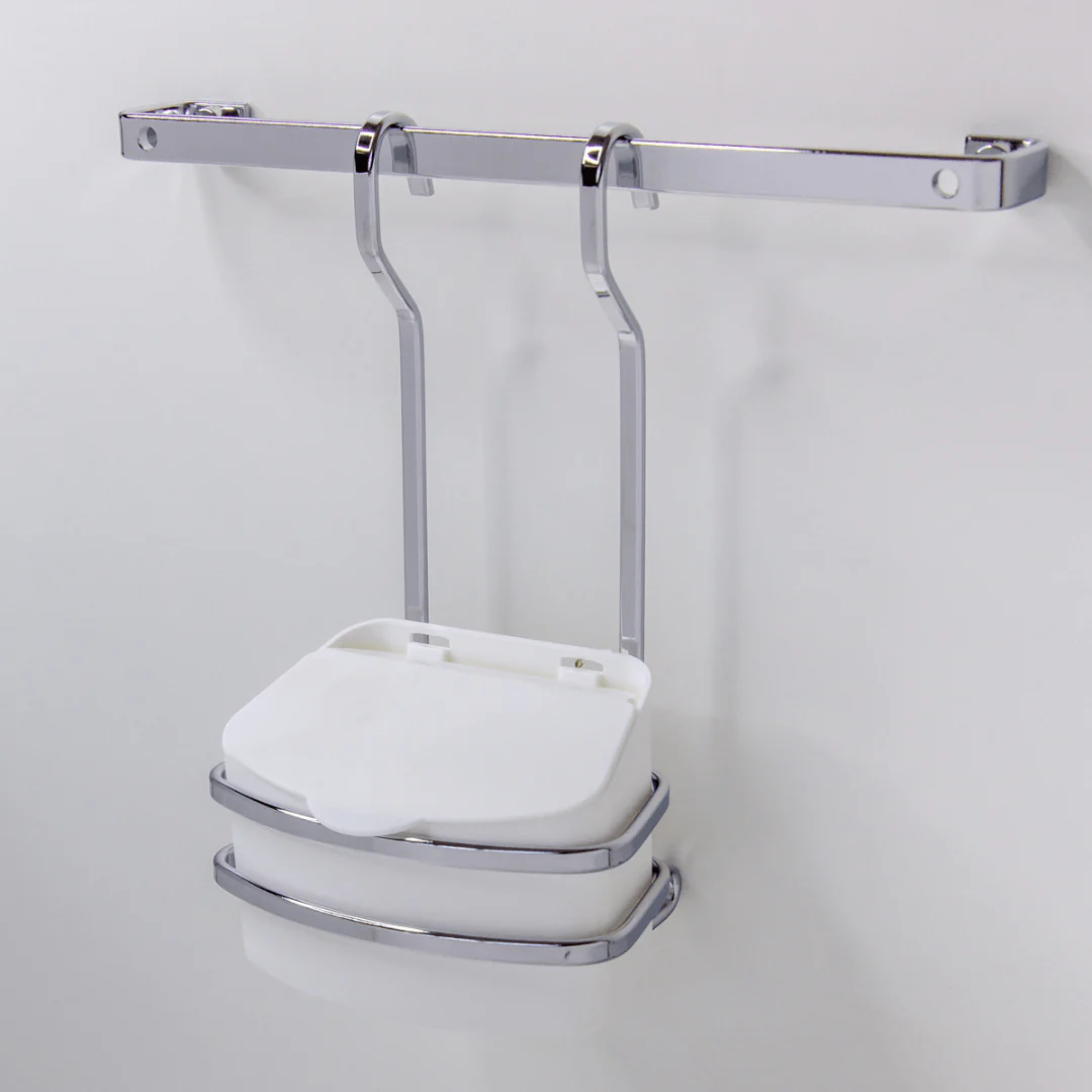 Suporte Cromado com Saleiro Branco 500g Para Barra - Image 3