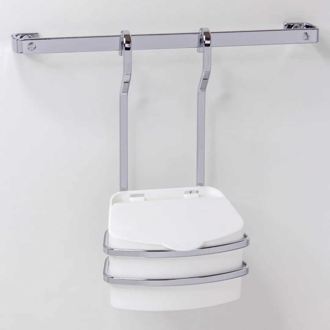 Suporte Cromado com Saleiro Branco 500g Para Barra - Image 4