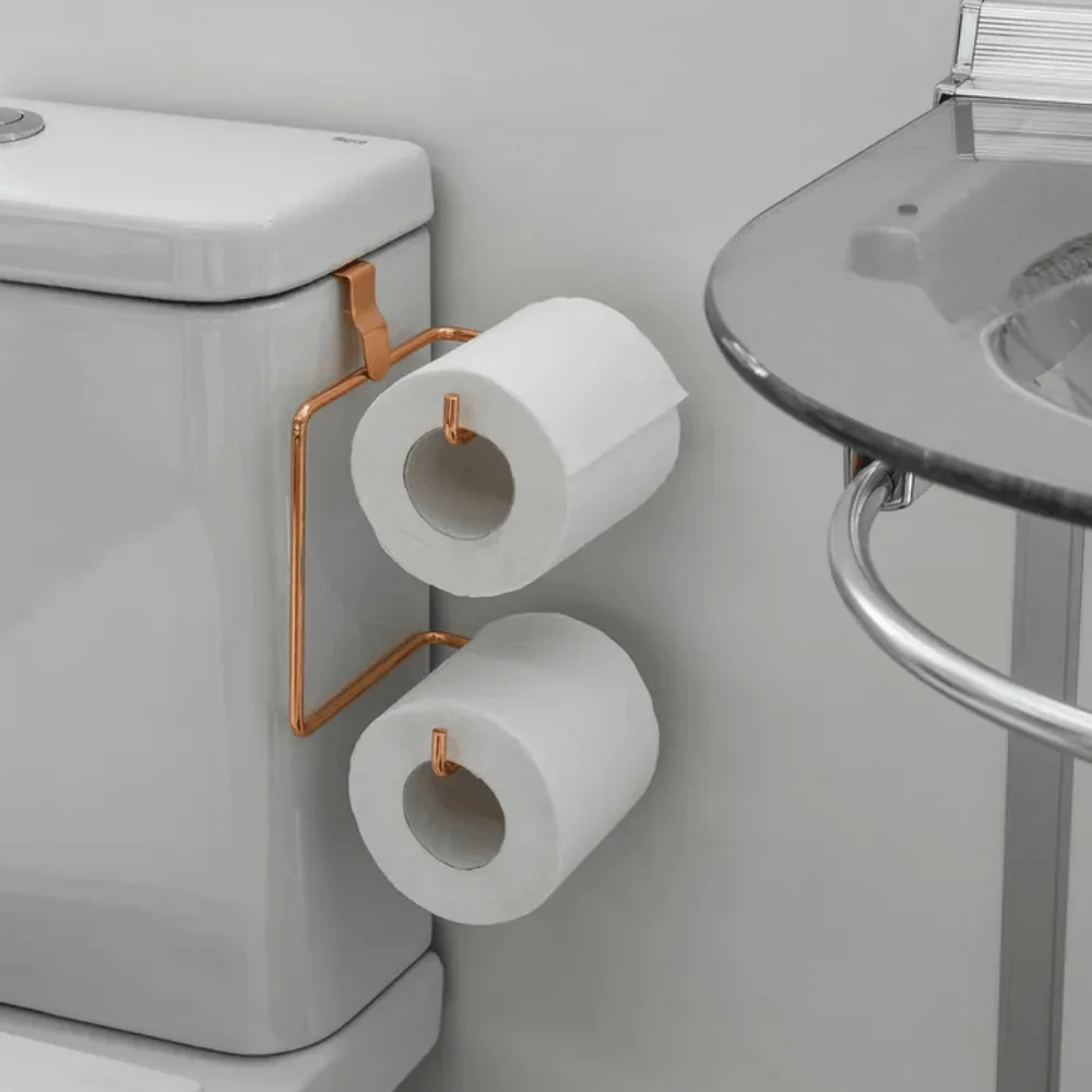 Porta Papel Higiênico Duplo para Caixa Acoplada Rose Gold - Image 2