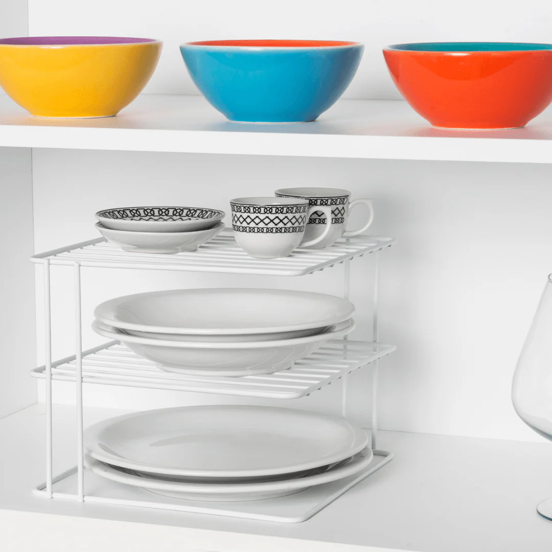 Suporte Organizador de Pratos 3 Níveis 26cm Branco Alta Resistência - Image 4