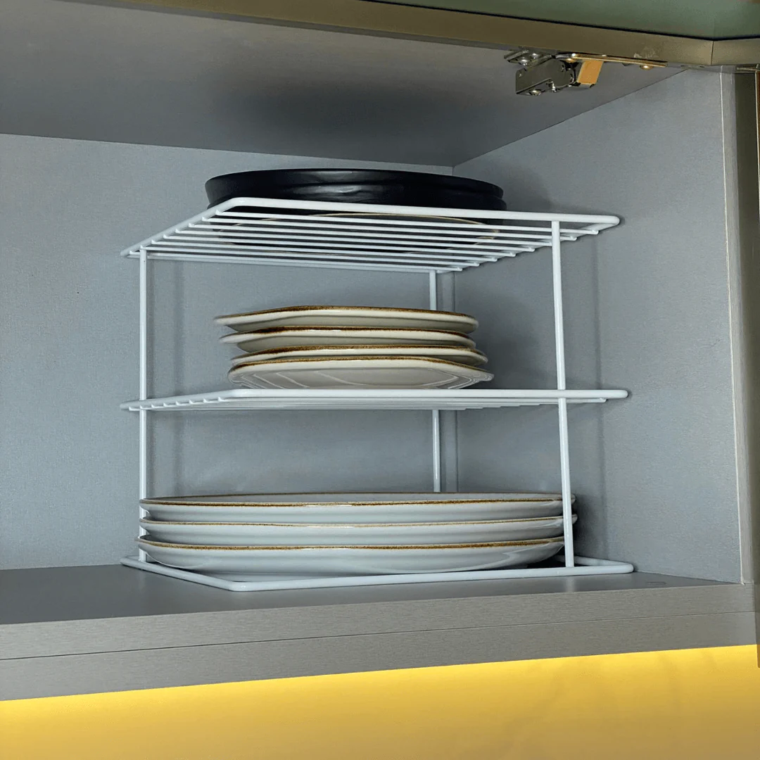 Suporte Organizador de Pratos 3 Níveis 26cm Branco Alta Resistência - Image 5