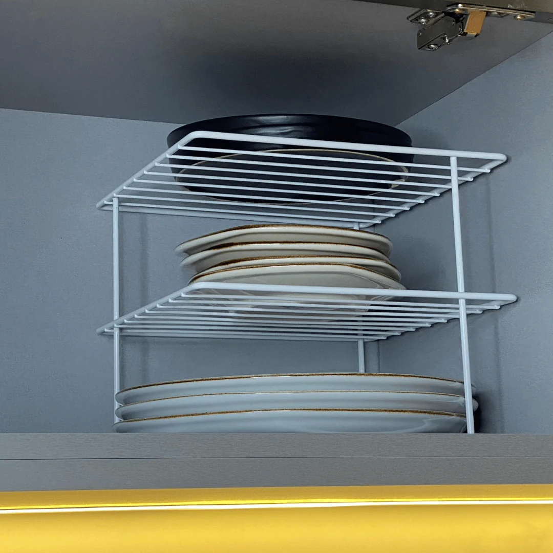 Suporte Organizador de Pratos 3 Níveis 26cm Branco Alta Resistência - Image 6