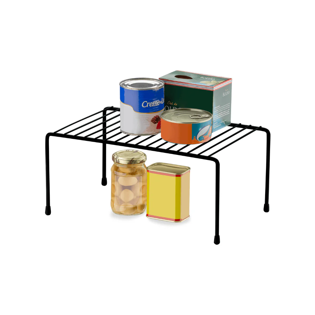 Suporte Organizador Retangular de Armário Médio 32,5cm Preto Fosco Alta Resistência - Image 3