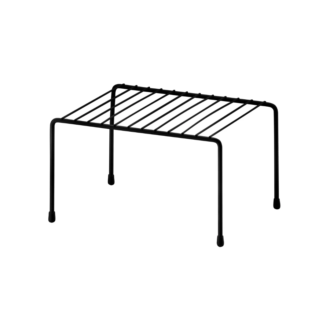 Suporte Organizador Retangular de Armário Pequeno 25cm Preto Fosco Alta Resistência