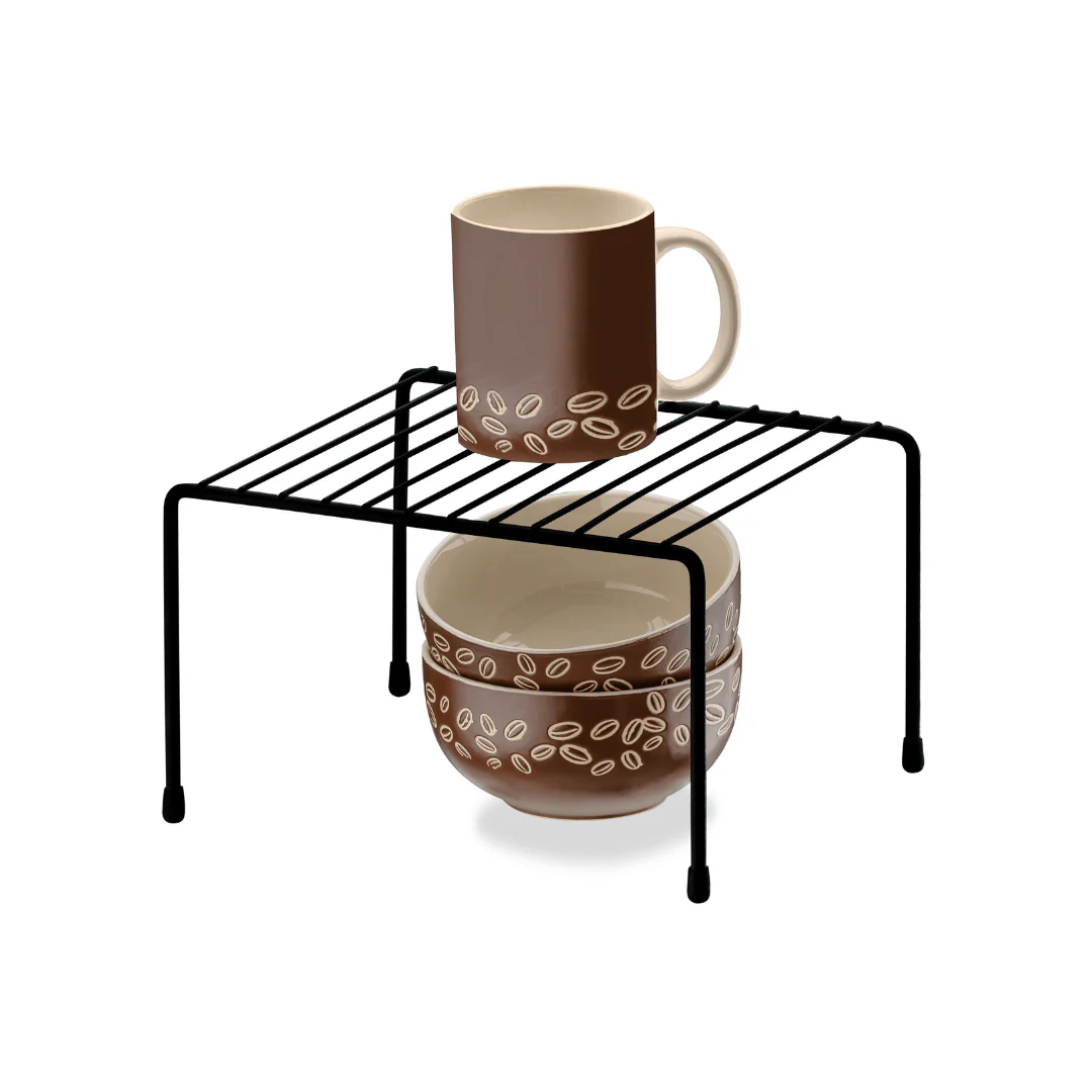 Suporte Organizador Retangular de Armário Pequeno 25cm Preto Fosco Alta Resistência - Image 2