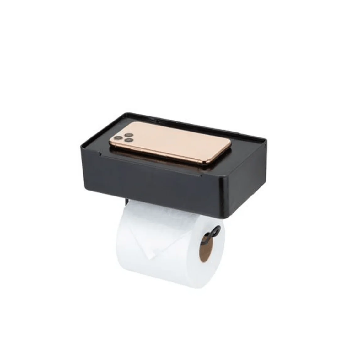 Suporte Papel Higiênico com Porta Objetos 3M Preto - Image 4