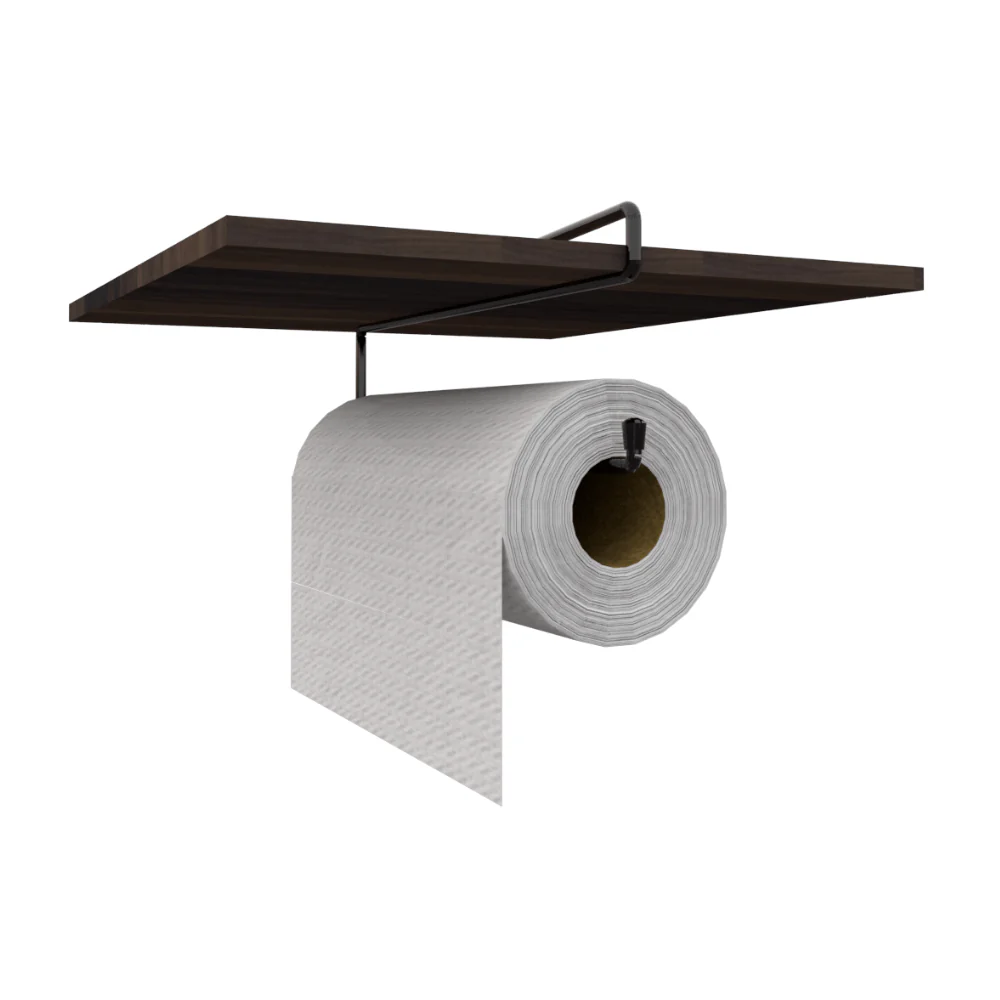 Suporte Papel Toalha Elegance Preto De Encaixar - Image 4